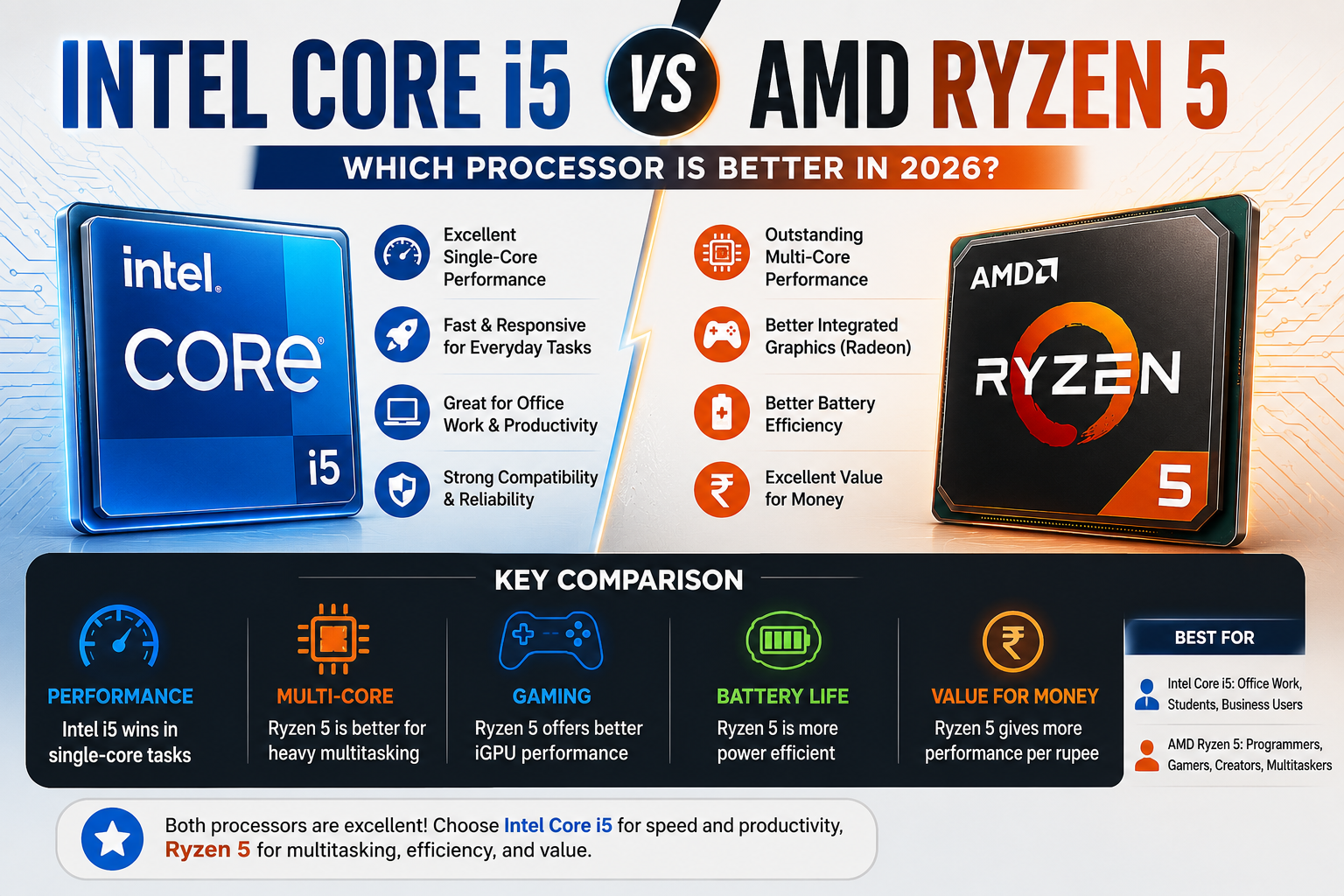 Intel Core i5 vs AMD Ryzen 5: Which Is Better in 2026?