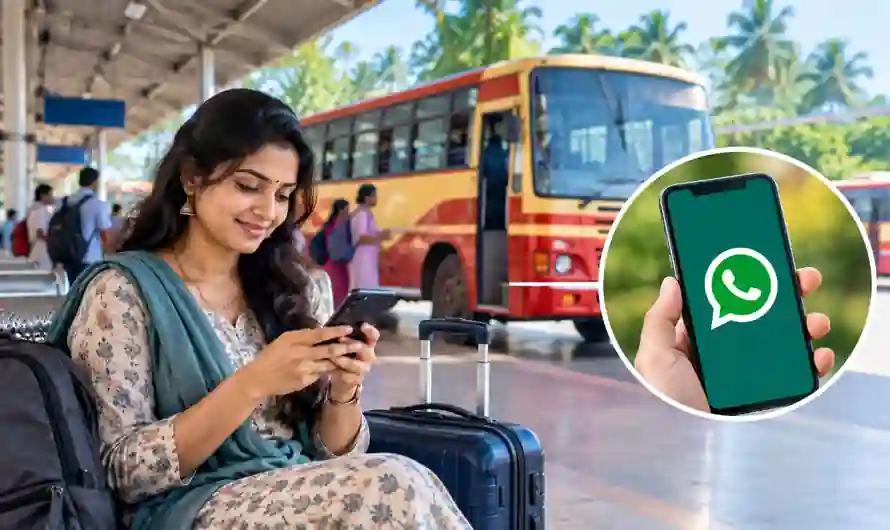 KSRTC WhatsApp Ticket Booking through smartphone at bus station