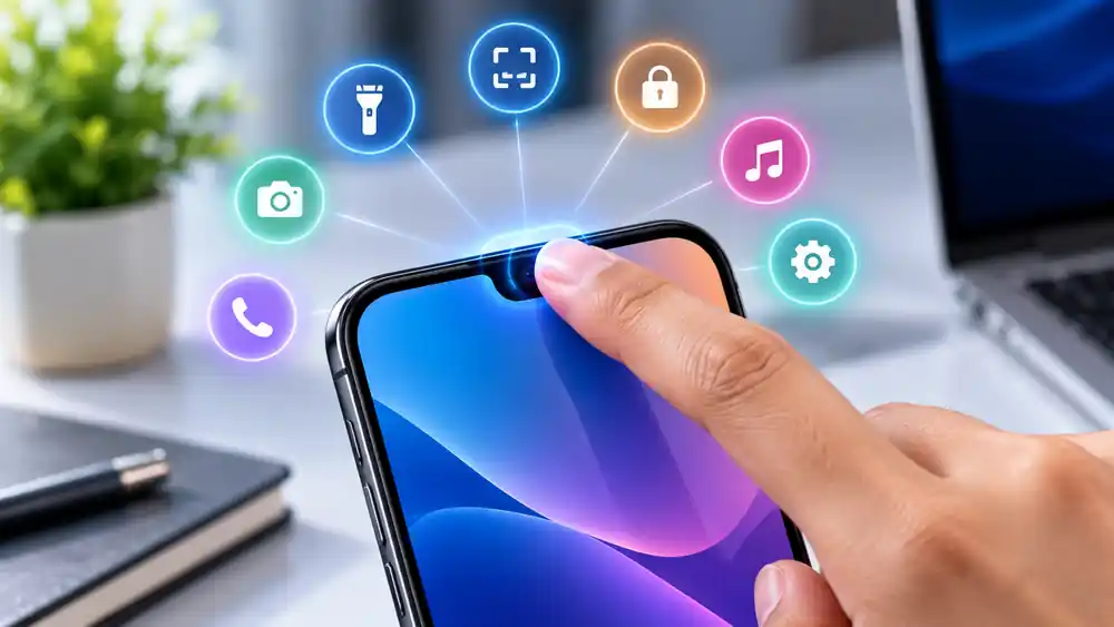 Touch Notch Android camera cutout shortcut app